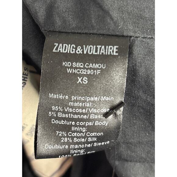 B45 Zadig & Voltaire Sequined Camou Jacket Women XS - Picture 10 of 12